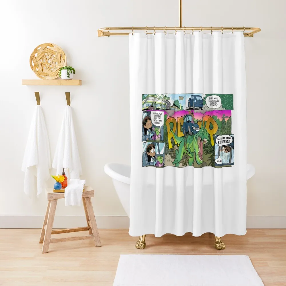 

Dinosaur Turbo Boost! Shower Curtain Shower Set For Bathroom Bathroom Decor Waterproof Bathroom Shower Curtain