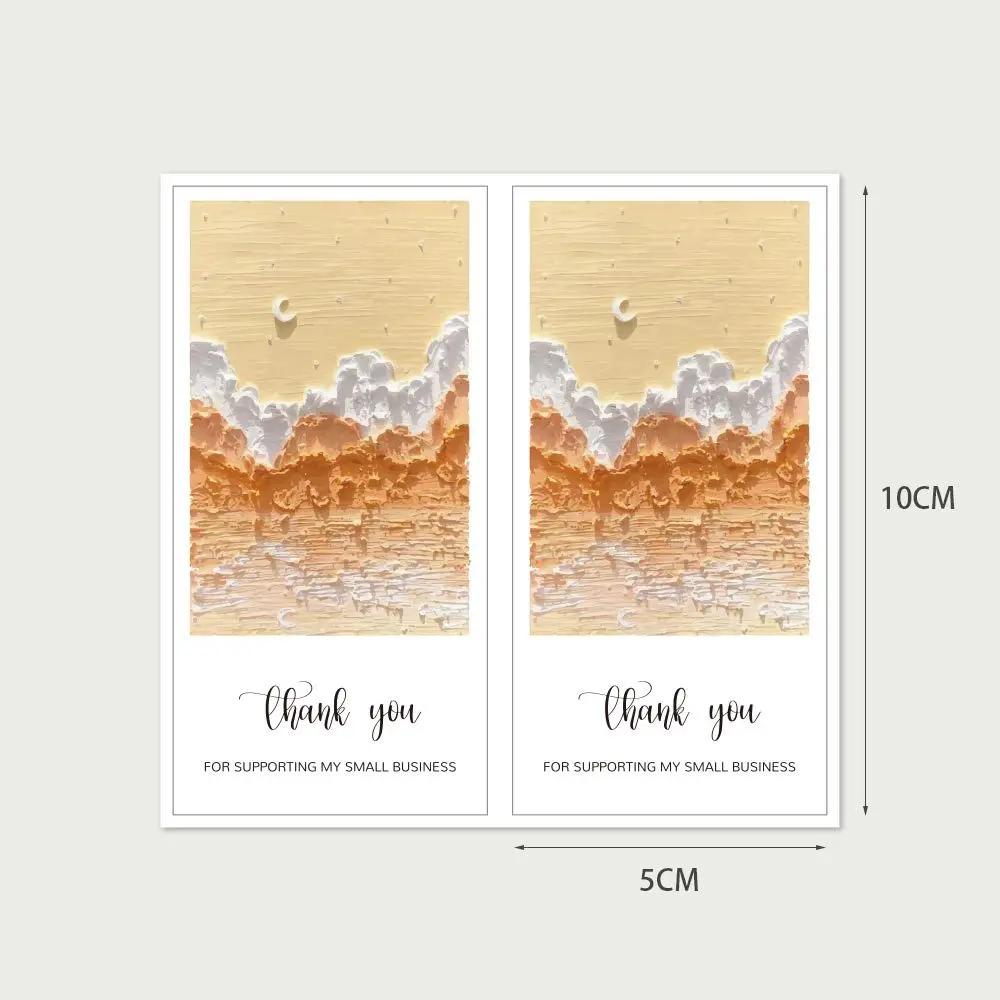50pcs Oil Painting Thank You Stickers 5x10cm Vintage Flower Sticker for  Small Business Gift Decorative Seals Scrapbooking Label