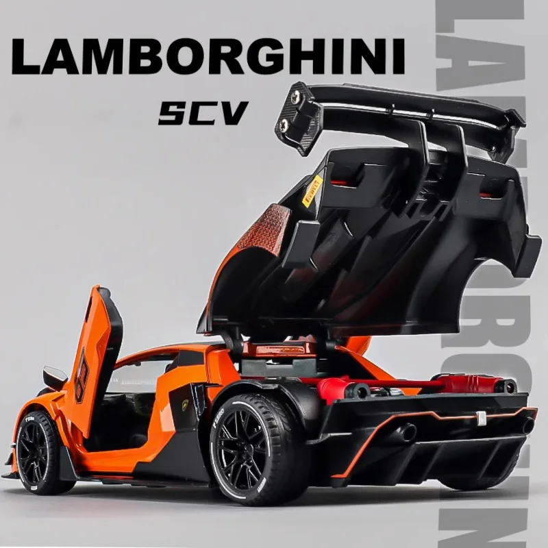 1:24 Lamborghini Essenza SCV12 Track Version Supercar Alloy Metal Diecast Mdoel Car Computer Desktop Fine Decorative Ornaments