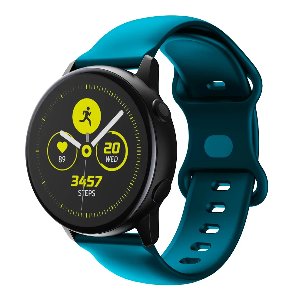 Pulseira de relógio de silicone 20mm 22mm para samsung galaxy watch active 2 watch 3/4/5 pro 45mm s3 pulseira galaxy watch 7 6 banda oficial