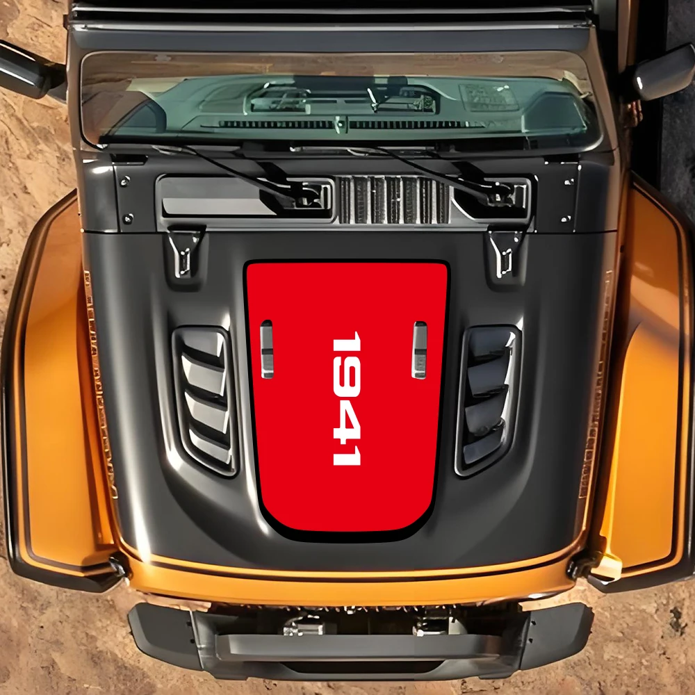 

Для JEEP Wrangler Gladiator JL JT 2018-2025: Виниловая наклейка на капот автомобиля с графикой в стиле 1941 года, декоративный стикер, аксессуары для автотюнинга
