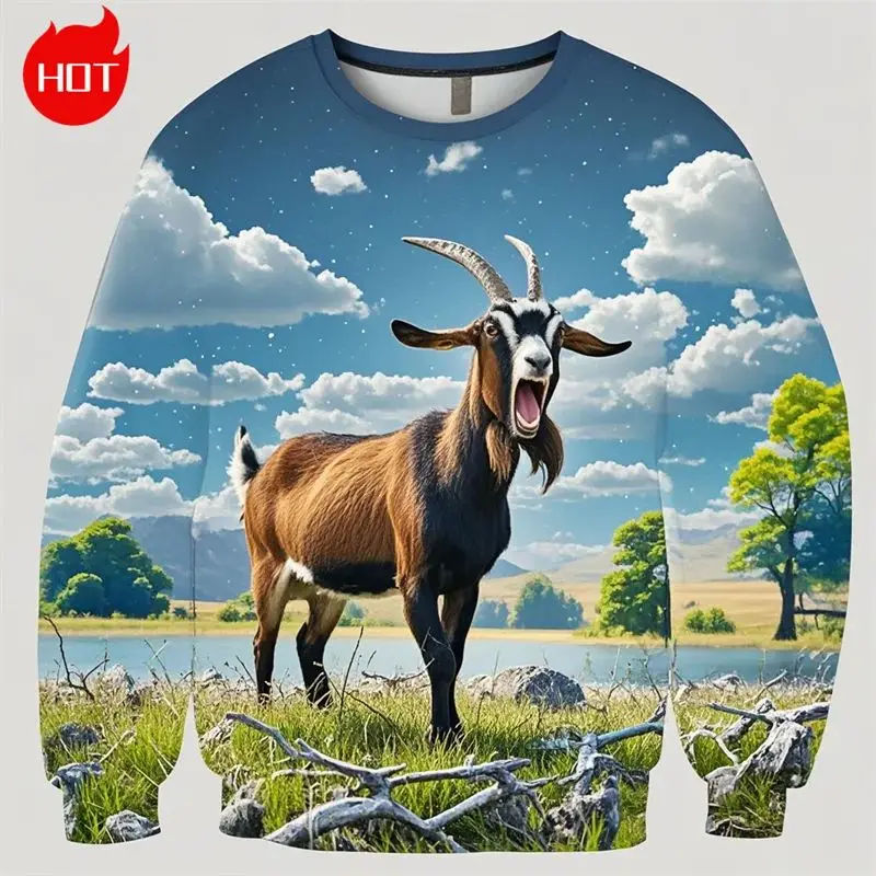 

Свитшоты с 3D-принтом GoatScreng в стиле Харадзюку, женская модная весенняя коллекция, удобная толстовка с капюшоном