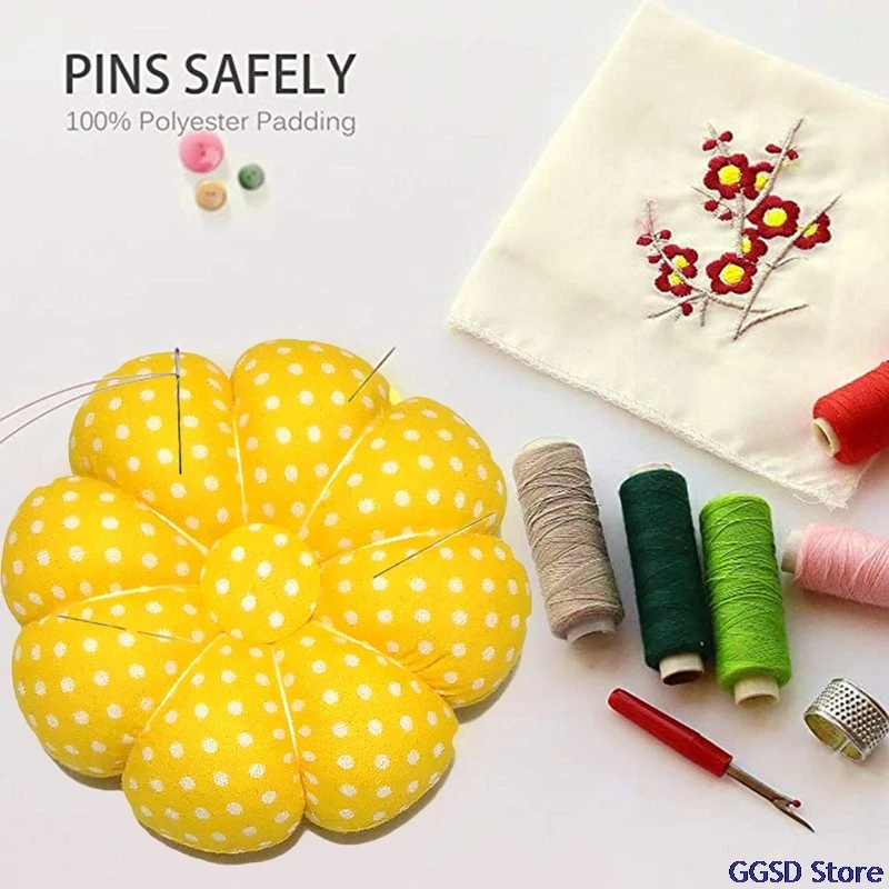 Pumpkin Shaped Needle Pin Cushion DIY Sewing Pins Accessories Pincushion Wrist Strap Stitch Needlework Mat Sewing Pin Cushion