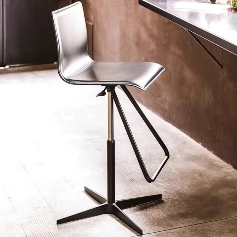 

# Luxury Bar Stool Modern Simple Lift High Bar Chair Hotel Swivel Carbon Steel Dining Chair