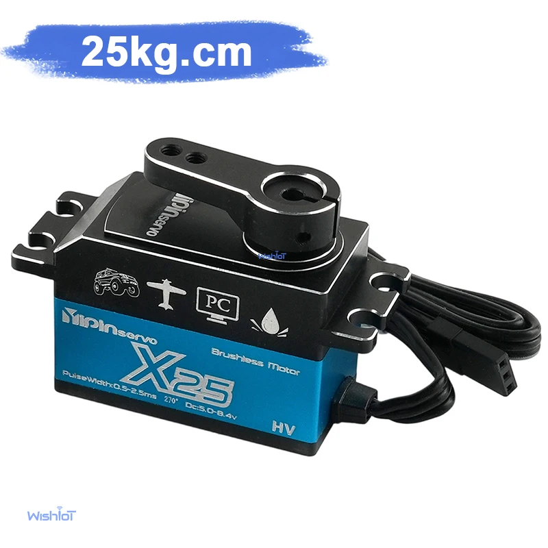 

GXservo 25 кг Бесщеточный двигатель X25 Низкопрофильный цифровой сервопривод Цельнометаллическая шестерня HV 5,0–8,4 В для 1/10 RC Drift Touring Car Boat Toy