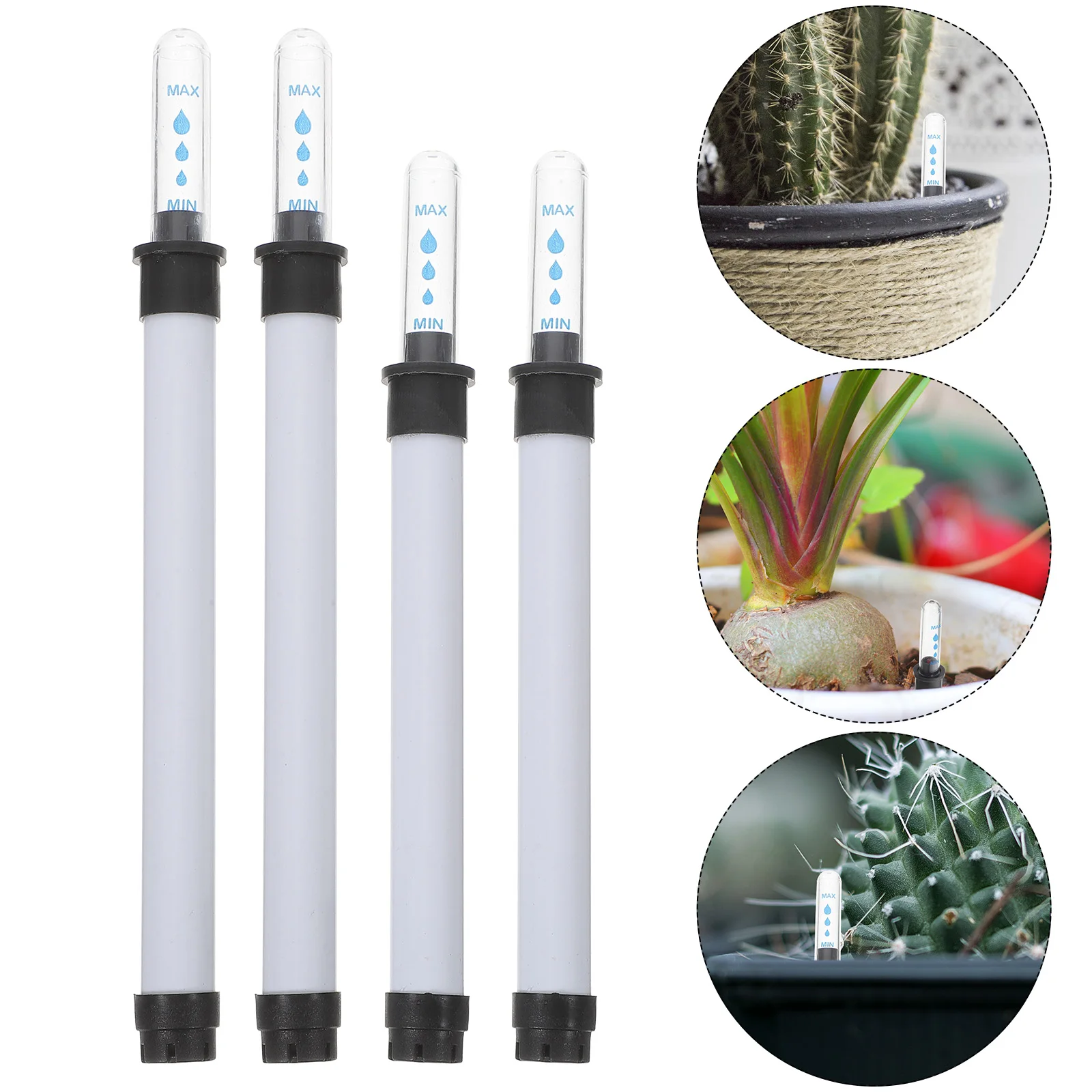 

4pcs Water Level Gauge for Garden with Clear Scale Float Display Moisture Meter Plants Plastic Suitable for Potted Plants