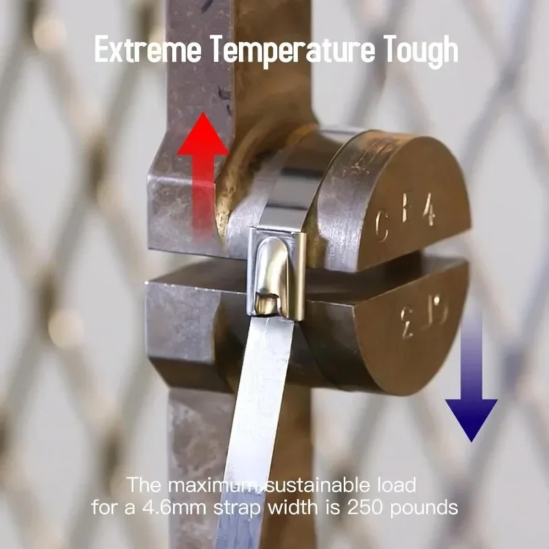 ربطات كابل معدنية من الفولاذ المقاوم للصدأ حلقات تثبيت ذاتية القفل كابلات شديدة التحمل وحزام ربط عادم منظم للمكتب المنزلي