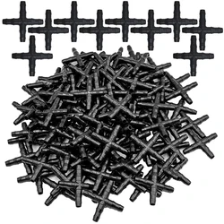 10-100PCS 1/4'' Cross Connecter for 4/7mm Micro Tubing Hose 4 Ways Barbed Adapter Drip Irrigation Cross Joint Connectors