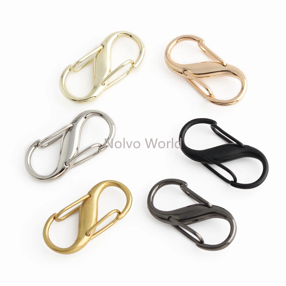 20/100/200PCS 27x13mm Small 8 Shape Portable Metal Carabiner Buckle For Hanging Key Adjust Bags Chain Camping Hook Accessories