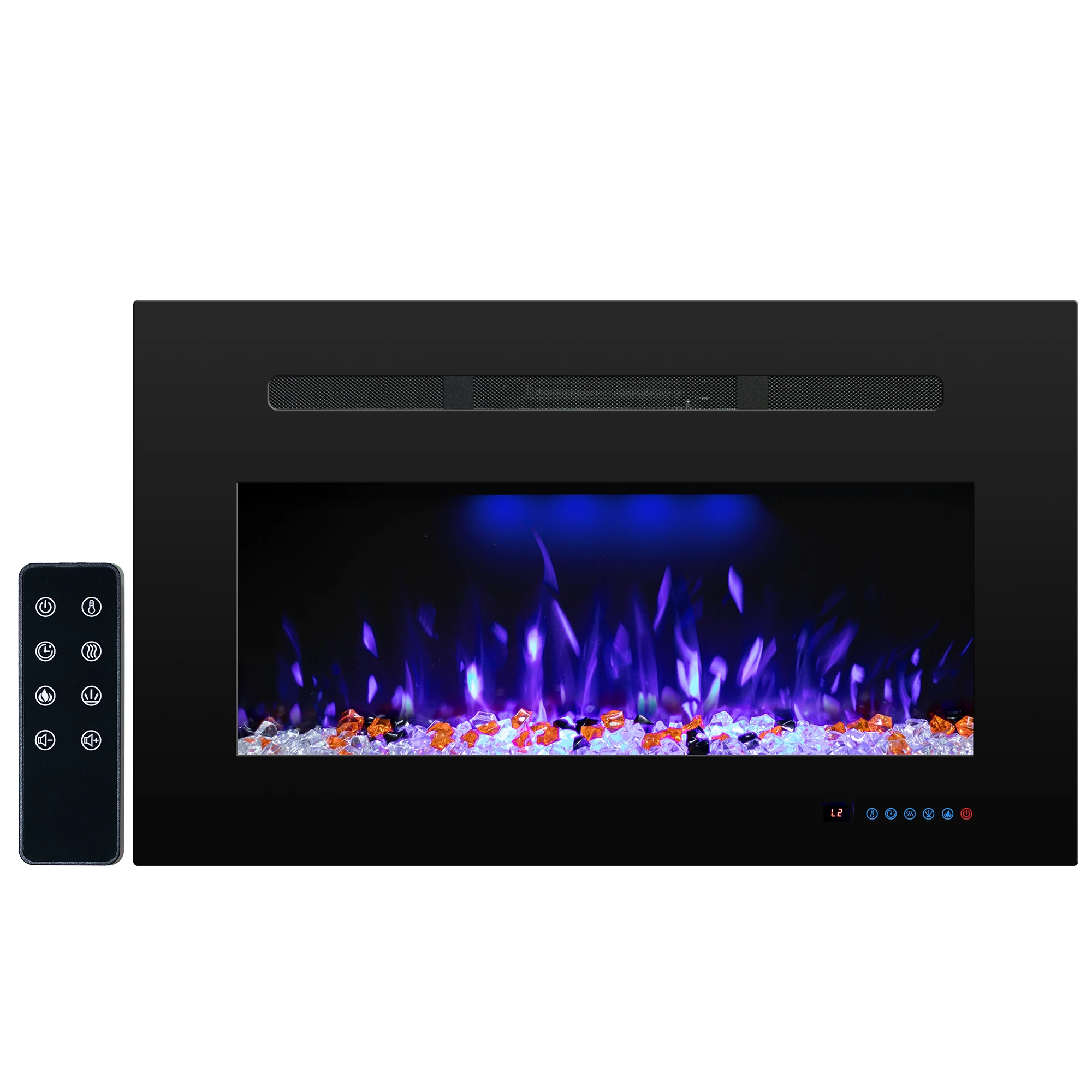 Benrocks 36 Inches Professional Electric Fireplace Manufacturer Decorative Fireplace With Temperature Adjustment Crackling Sound