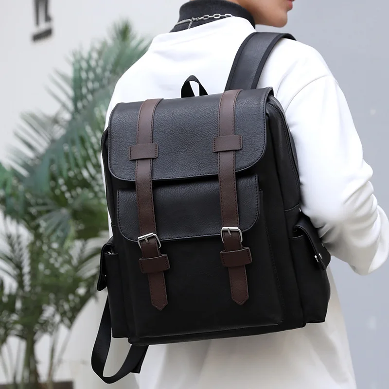 Fashion Large-capacity Soft Pu Leather Designer Men\'s Backpacks Casual Women\'s Student Schoolbags Computer Backpacks 가방 mochilas