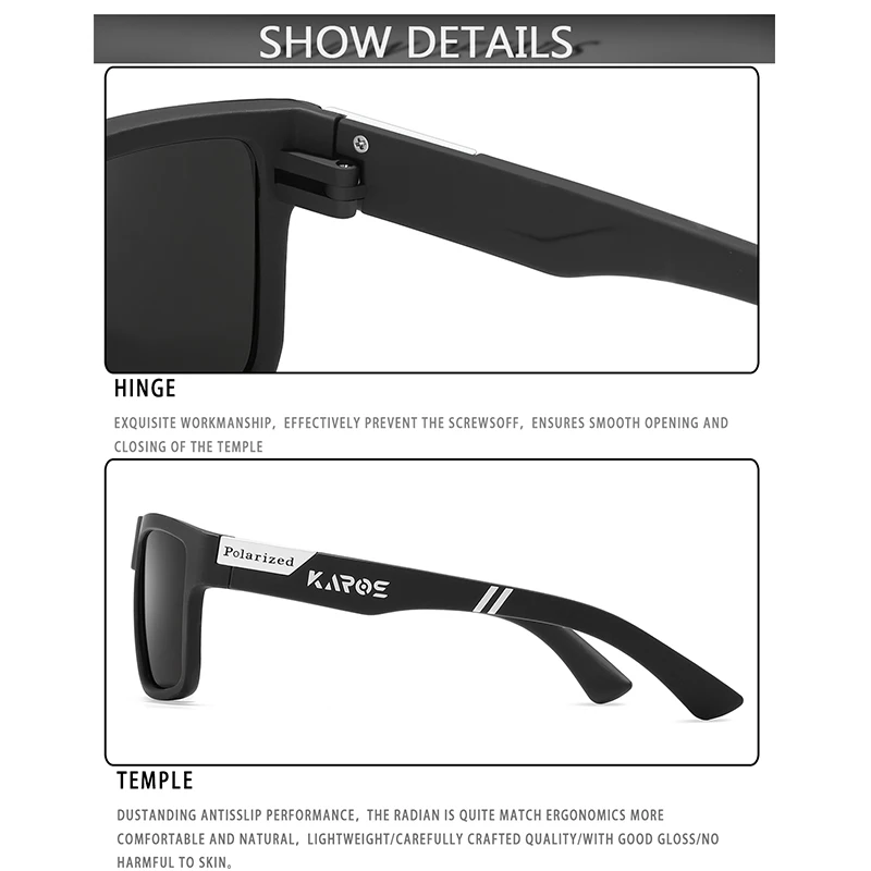 Karos 偏光釣りサングラス男性女性サイクリングキャンプ運転眼鏡アウトドアスポーツゴーグル UV400 保護メガネボックス