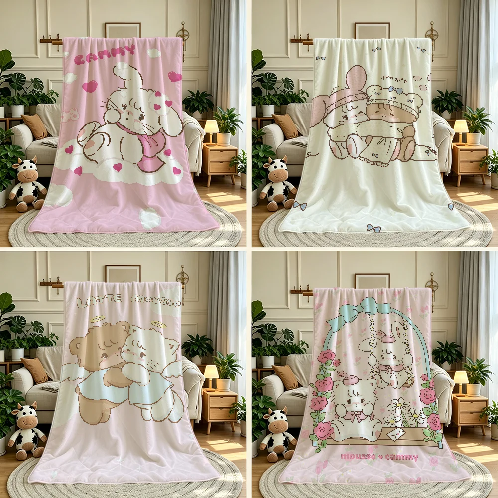 Cute Chibi Blanket Throw Super Cosy Plush M-Mikko-o Living Room Sofa Couch Childish Birthday Gifts