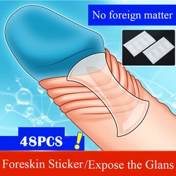 48PCS Foreskin Correction Cock Ring Foreskin Repair Stickers Penis Sex Toys For Men Delay Ejaculation Male Chastity Sex Shop