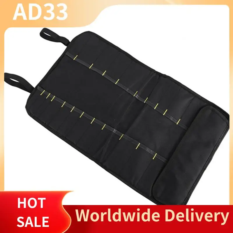 As melhores ofertas 1 pçs multifuncional à prova dwaterproof água oxford pano dobrável rolo saco de armazenamento portátil saco de ferramentas chef faca saco de armazenamento 22 slo