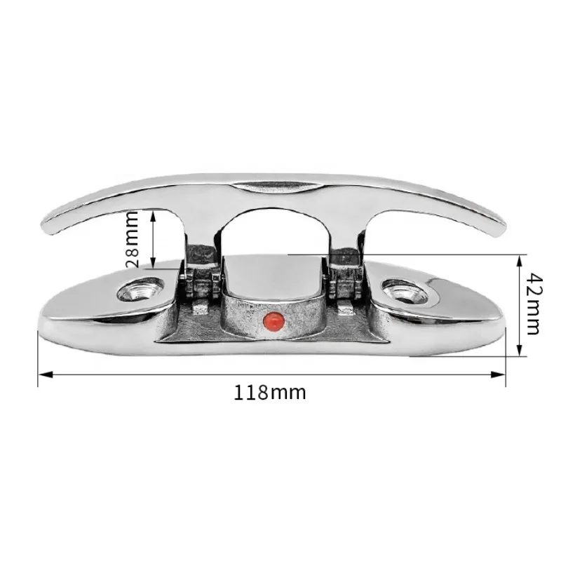 Cornamusa plegable de acero inoxidable 316 para barco, abrazadera Marina abatible hacia arriba de 4,5 pulgadas para Kayak y decoración