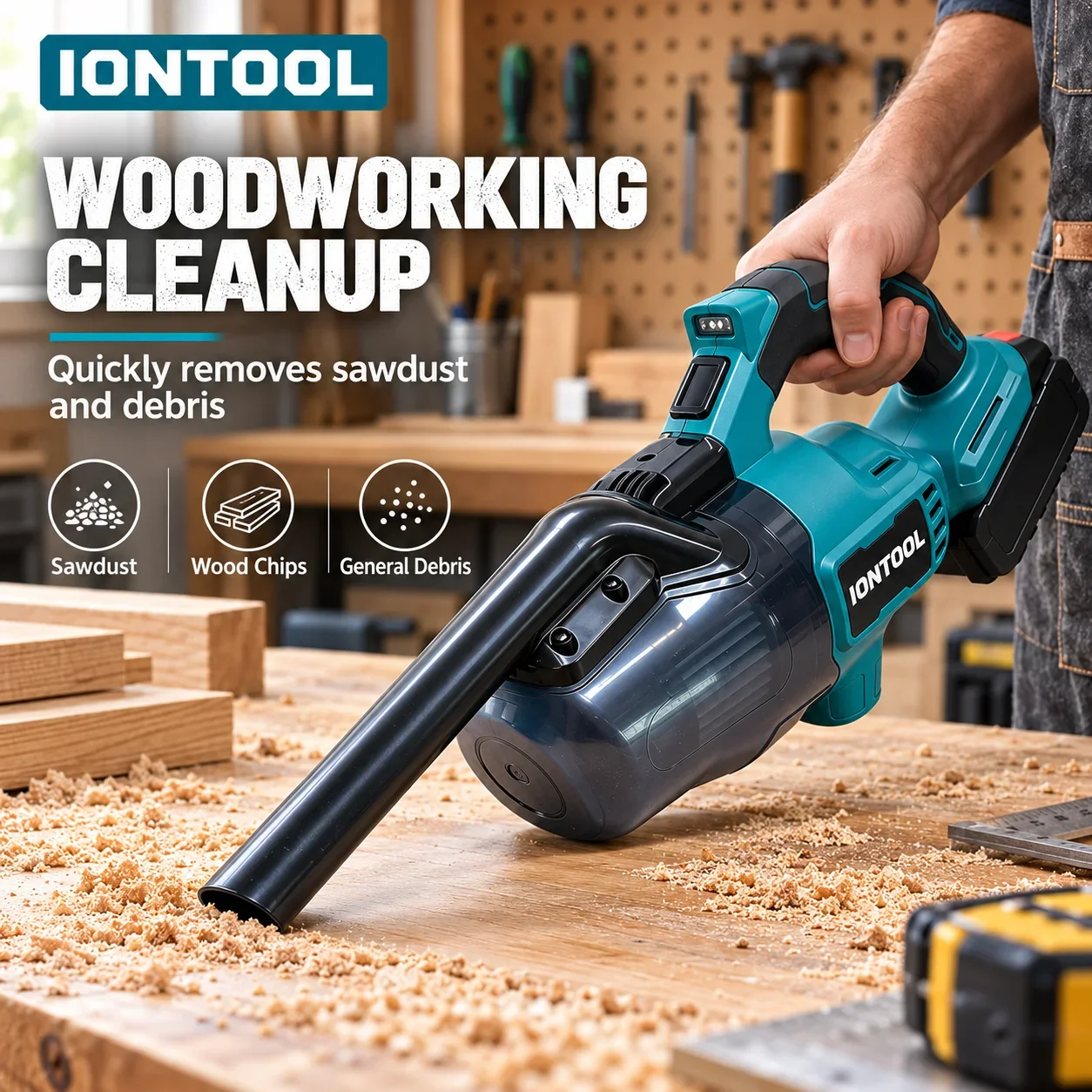 IONTOOL 400W Cordless Vacuum Portable Cleaner for Office Desktop Dust Collection and Small Space Debris Cleaning