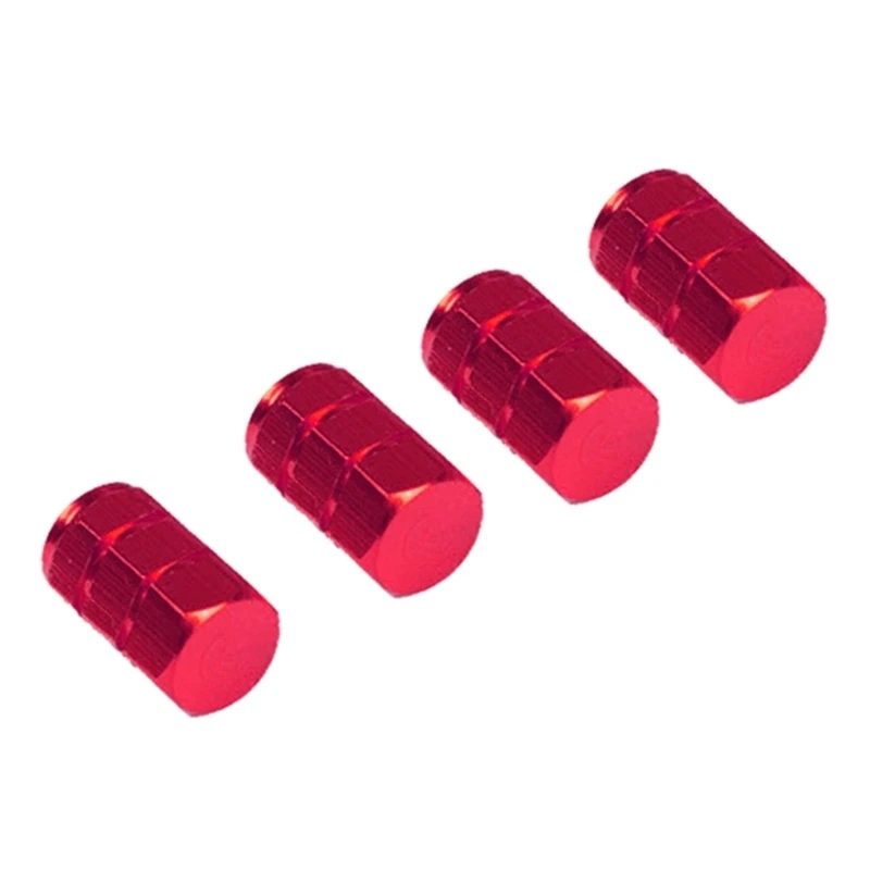4pcs Aluminum Tire Valves Caps Hexagon Wheel Air Covers Dustproof & Leak Proof Simple Installs for Car SUVs & Motorcycle