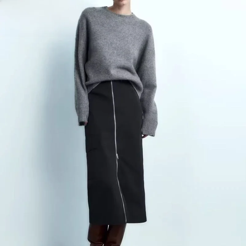 

Soft Knitted Long Sve round Ne Pullover Sweater New Autumn Arrival Women's Casual Loose Fit een Fiber Plant Dyed Sweat...