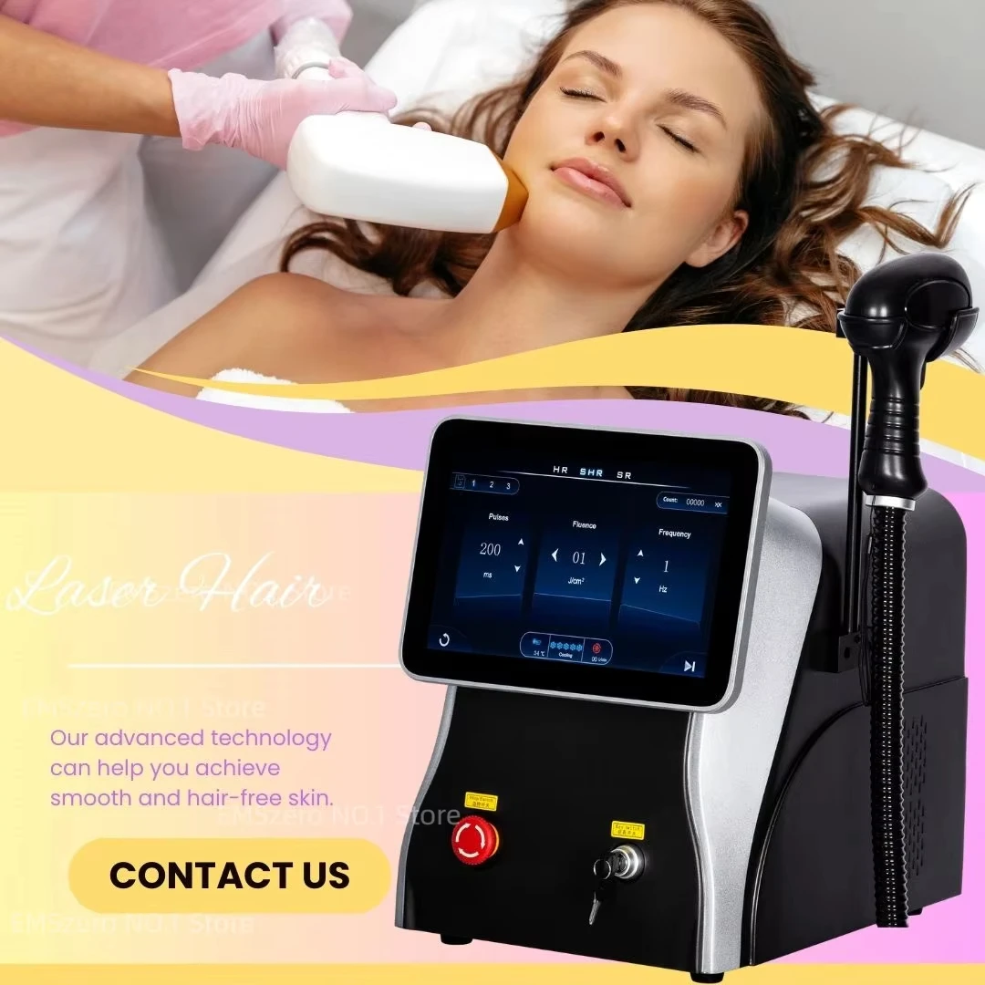 

Professional Three-Wavelength 755 808 1064nm Non-invasive Diode Laser Ice Titanium Permanent Painless hair removal Machine