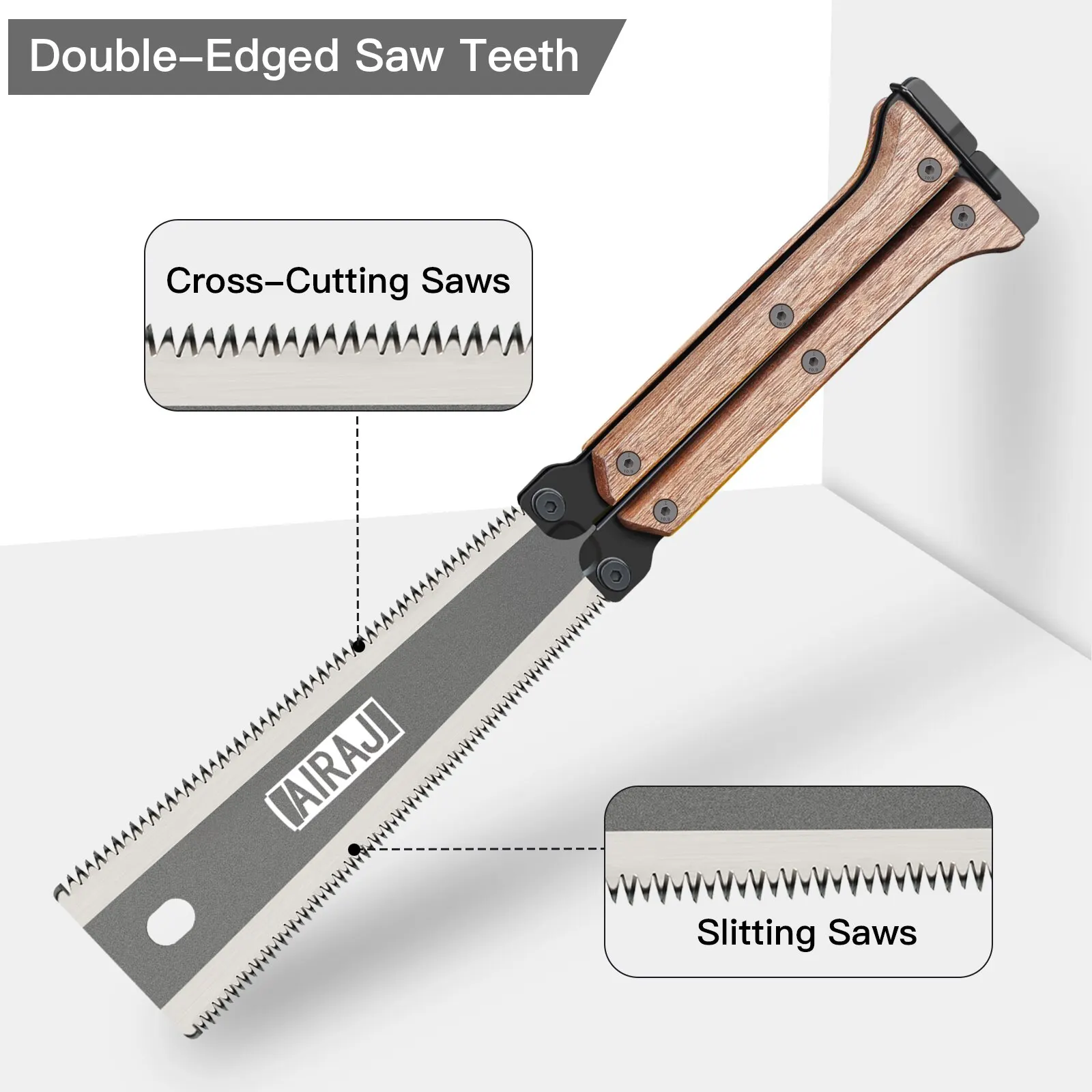 AIRAJ Folding Saw SK5 Steel Pocket Garden Saw Japanese Saw, Flush Cut Trim Saw For Woodworking