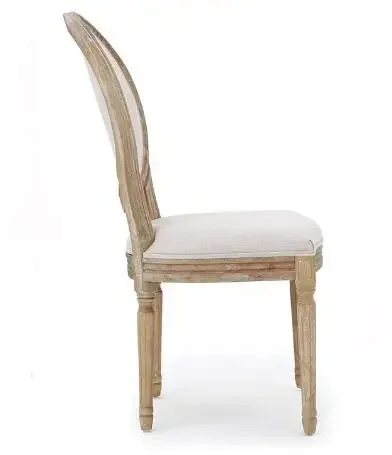 French Dining Louis Xvi Style Wood Frame Fabric Antique Furniture Oval Round Back Dining Chair