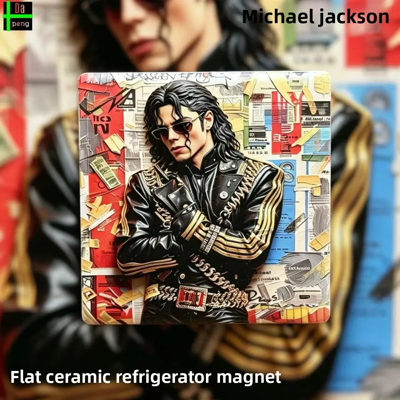 

Ceramic Fridge Magnet of The Superstar Michael Jackson Nostalgic Celebrity Merchandise Magnetic Decorative Souvenir for Home Use