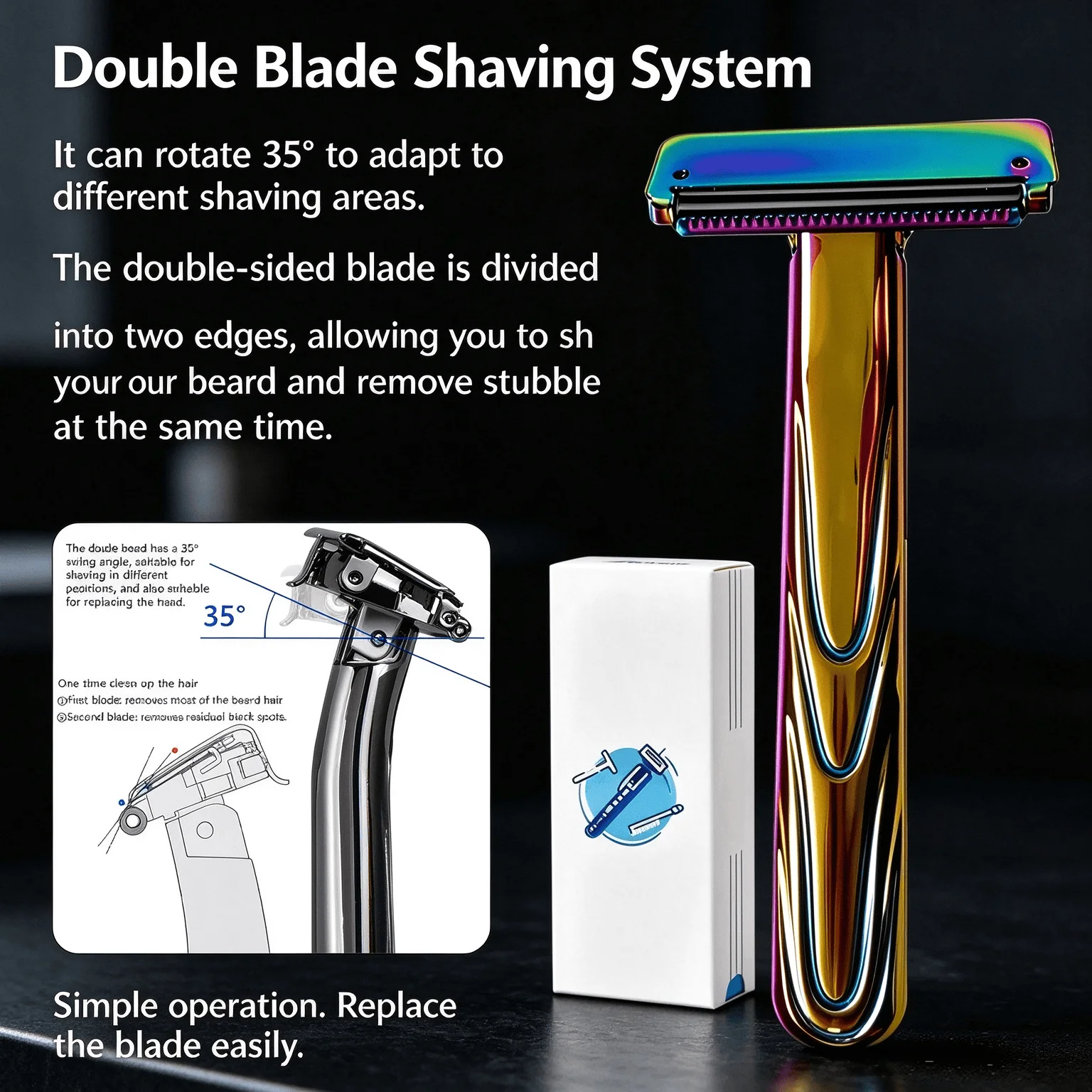 Safety Razor Handle - RZACLEA 21TS Glide Pro 4D Super