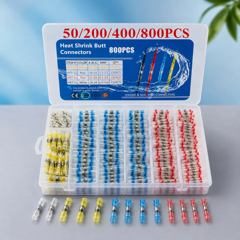 20/300pcs Waterproof Solder Seal Heat Shrink Butt Connectors