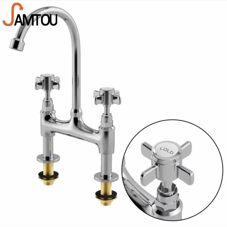 Original brand newgold antique kitchen faucet gold brass faucet,kitchen faucet two lever,antique brass kitchen basin faucet anti