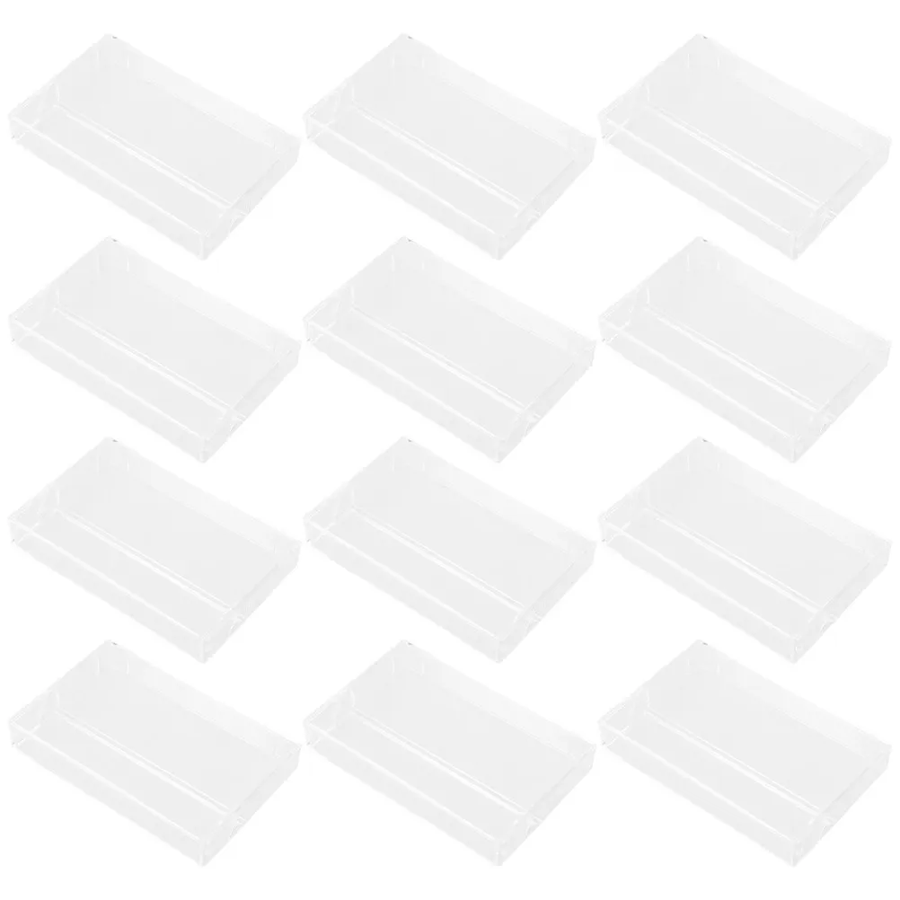 12Pcs Retro Cassette Tape Storage Box Clear Plastic Cassette Holder Compact Organizer Portable Music Tape Case Dustproof