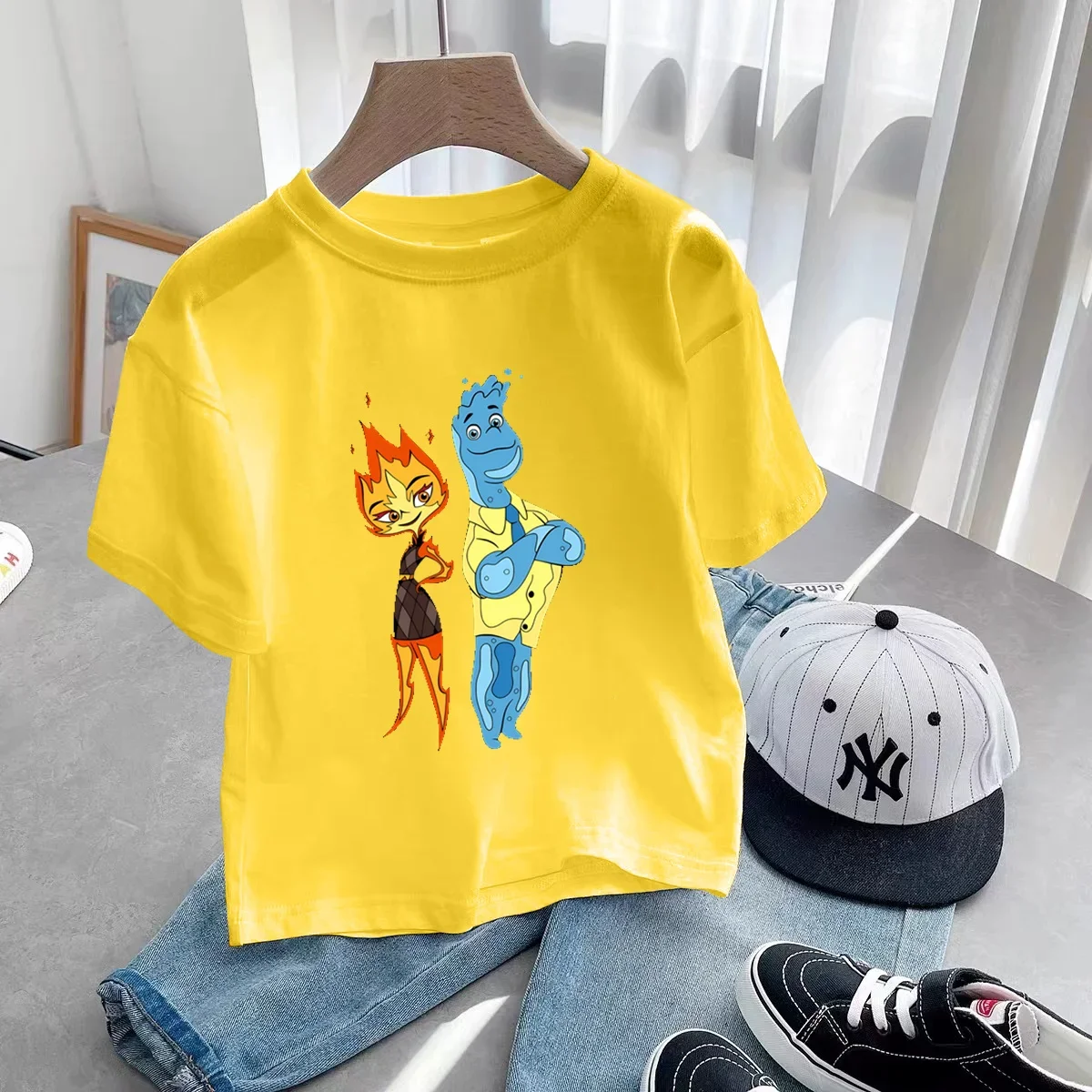 Camiseta de Anime para niños y adultos, ropa de manga corta de dibujos animados de Disney, bonita, regalo para niños y niñas, ropa suave