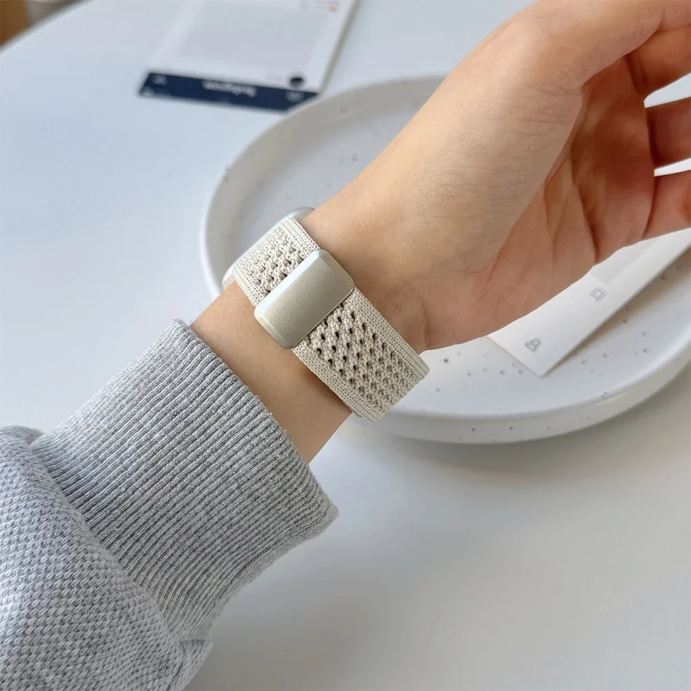 애플 워치용 나일론 자석 밴드 45mm 41mm 44 40mm 시리즈 10 46mm 42mm 소프트 브레이슬릿 아이워치 울트라 49mm 9 7 8 6 5 4 스트랩