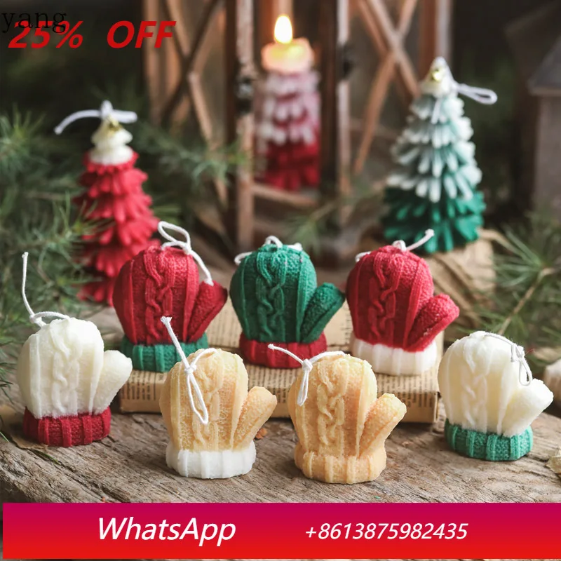

CX Christmas plush wool gloves scented candles home ornaments