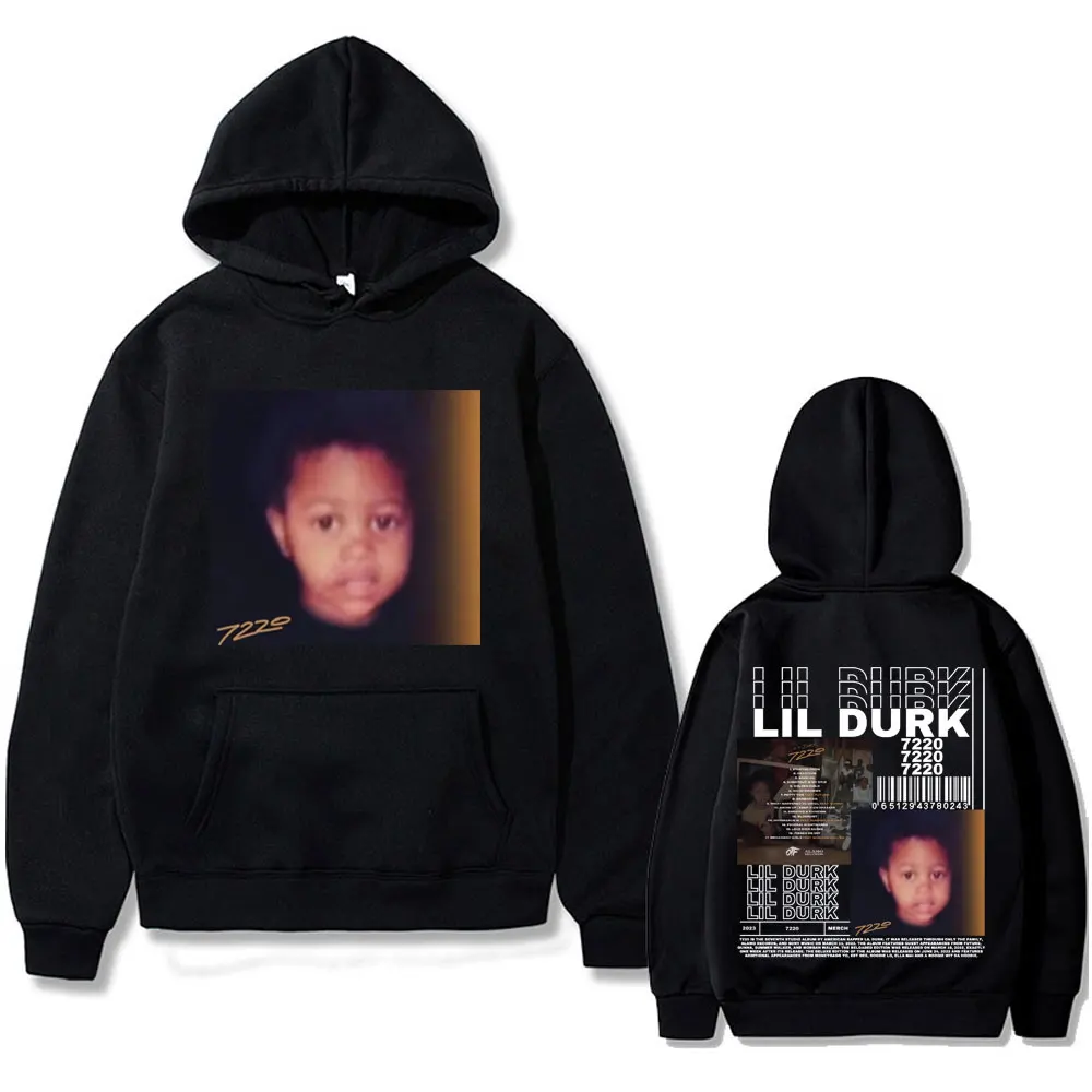 

Rapper Lil Durk 7220 Album Double Sided Print Hoodie Men Hip Hop Vintage Sweatshirt Male Casual Hoodies Man Oversized Streetwear