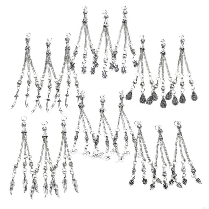 195C 18pcs DIY Rosary Jewelry Accessories Exquisite Pendants in 6 Different Styles Ethnic DIY Jewelry for Islamic Believers