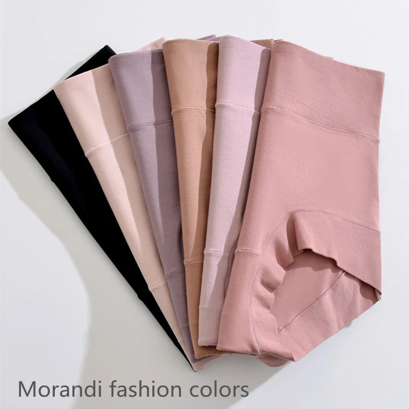 7pcs High Waist Underwear Women 60S Cotton Panties Plus Size Womens Briefs Cozy Female Underwear Tighten Abdomen Safety Shorts