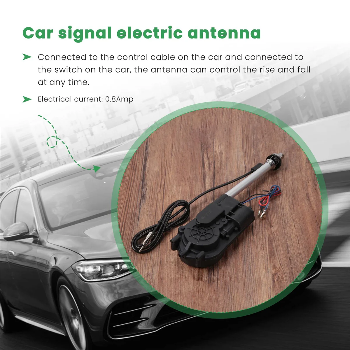 Universal Electric Power Automatic Antenna Car SUV AM & FM Radio Mast Aerial 12V