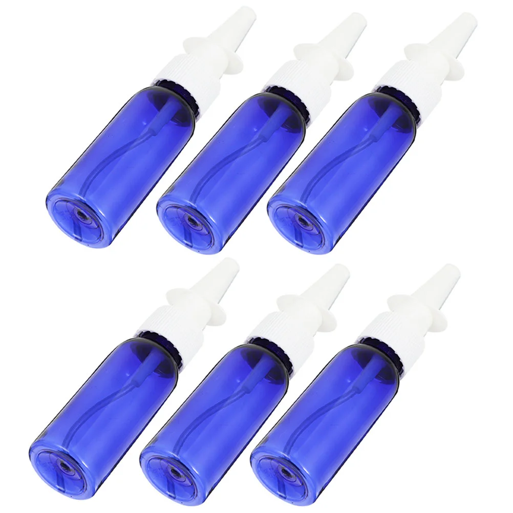 6 Pcs Round Shoulder Plastic Nasal Spray Bottles Small Pack Fine Mist Sprayer for Hair Travel Lightweight Multi Use