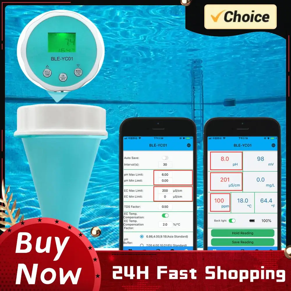 

Многофункциональный плавающий анализатор воды 6-в-1 для бассейнов: Bluetooth-детектор качества воды, измеритель pH, Cl, TDS, EC, ОВП, температуры