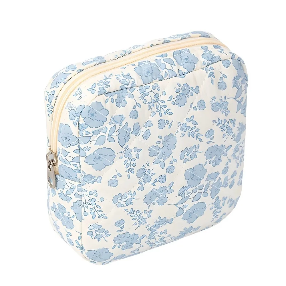 

Flower Cartoon Design Sanitary Napkins Bag Zipper Closure Multipurpose Storage Bag Compact & Portable Storage Pouch