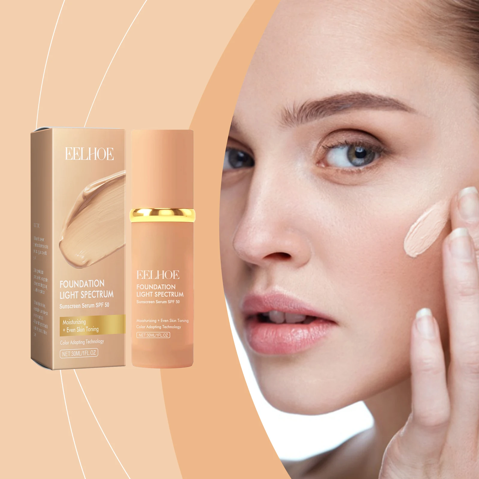 EELHOE Color-Adaptive Concealer Foundation for Women Hydrating Natural Glow Non-Caky Stage Party Festival Makeup