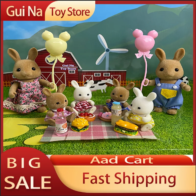 1/12 Forest Animal Family Critters Rabbit Bear Panda Set play house Dolls Clothes Compatible 4.5CM Dollls Toys For Girls Gifts