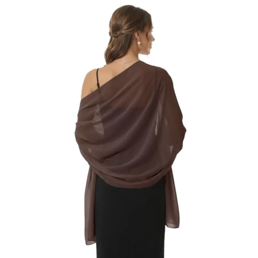 

Shawls and Wraps for Evening Dresses Sheer Chiffon Formal Wedding Shawl for Women Lightweight Bridal Scarf Cover Up