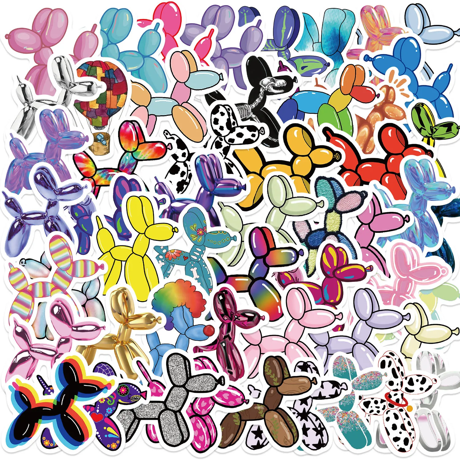 55pcs Colorful Balloon Puppy Cartoon Graffiti Stickers Phone Guitar Laptop Notebook Suitcase Water Bottles Waterproof Sticker Gi