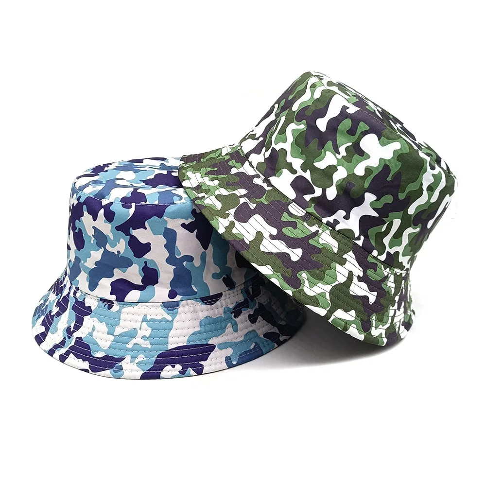 New Fashion camouflage Bucket Hats mountaineering Retro Print Fisherman Hat Spring/Summer Unisex Outdoor Sunshade Fishing Cap