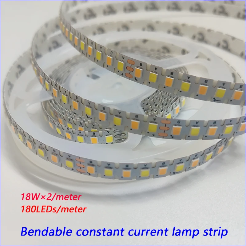 3 meters 2835 180D dual colors LED strip for repairing chandeliers, 3000K+6500K LED ribbon (51-60W)X2colors For indoor.