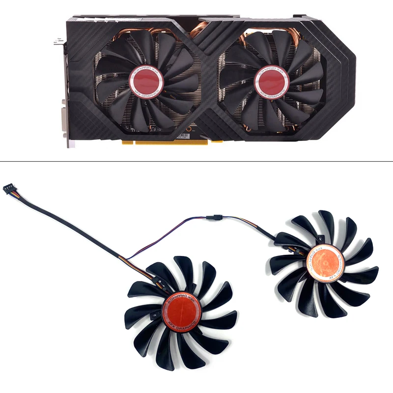 

2PCS 95MM Graphics Card Fan CF1010U12S FDC10U12S9-C 4PIN AMD RX580 590 GPU FAN For XFX RX 590/580 VGA Video Card Cooling Fan