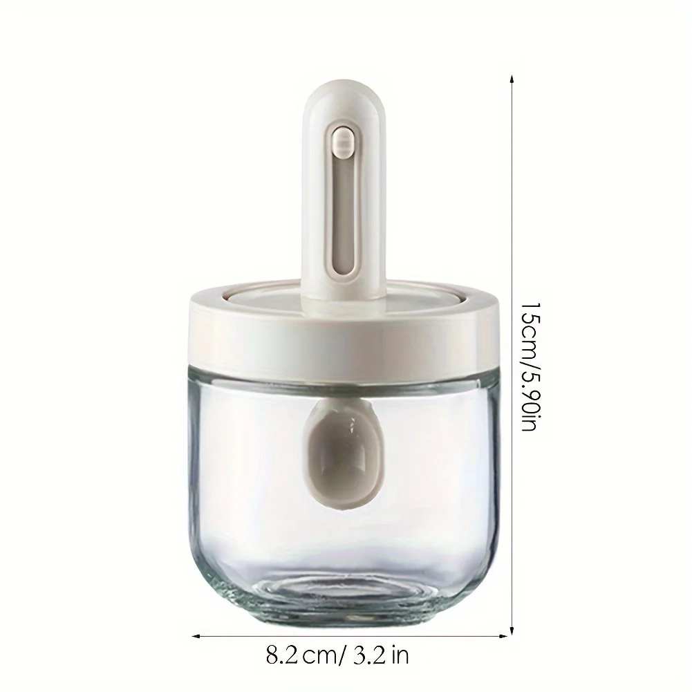 Retractable seasoning box glass kitchen seasoning jar MSG sealed seasoning jar household salt jar seasoning bottle
