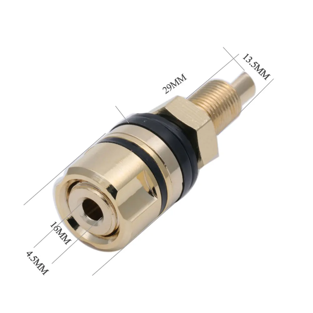 2PCS gold-plated binding post banana socket connector 4mm banana plug amplifier speaker terminals Non-magnetic banana connector
